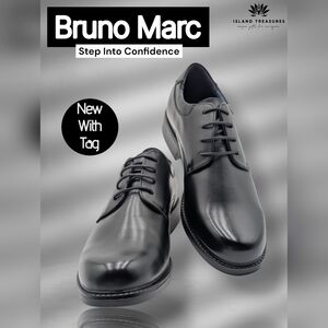 NWT Bruno Marc Oxford Classic Black Men Dress Shoes Sz US 8.5 | EU 41.5 Lace-Up